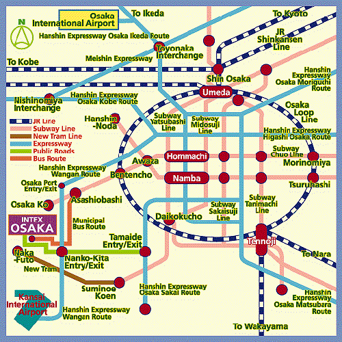 Public Transportation Map of Osaka
